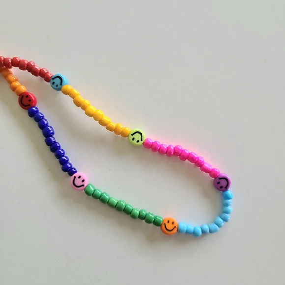 Smiley Face Colorblock Beaded Glasses Cord - Picture 6 of 7